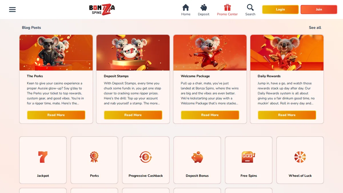 BonzaSpins Welcome Bonuses