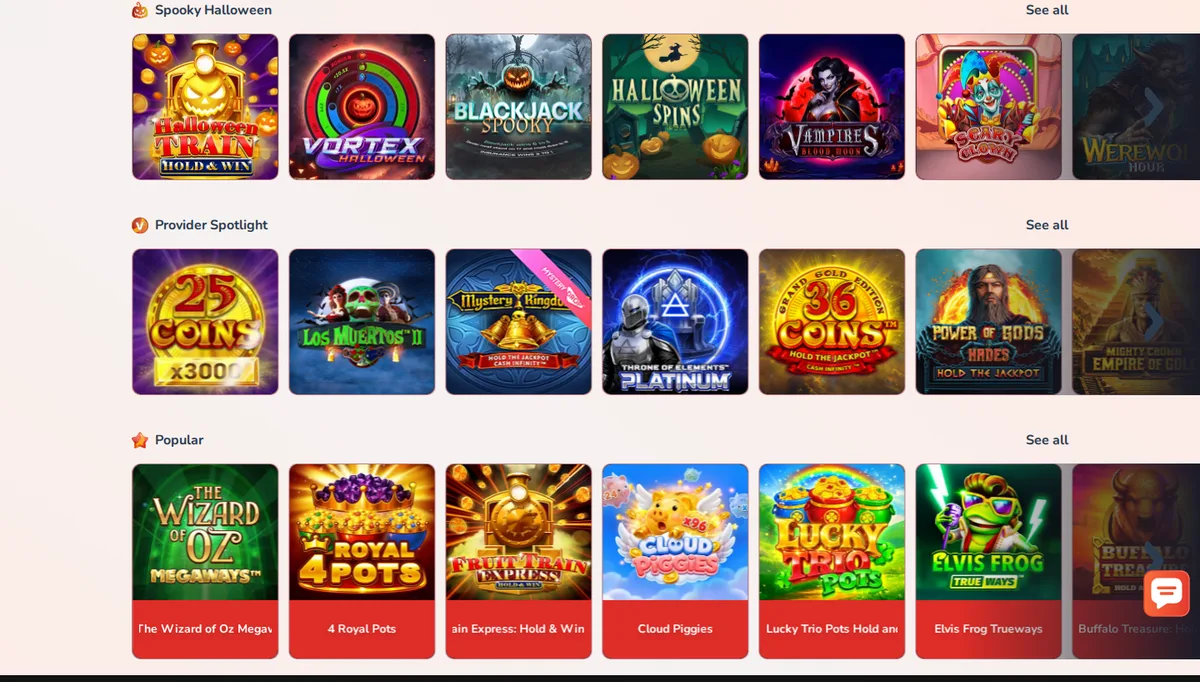 Games at BonzaSpins